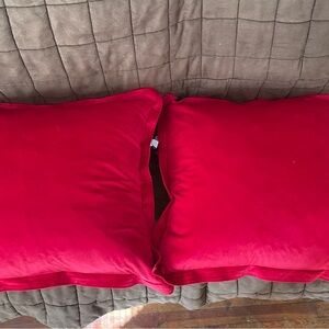 Vibrant Red Throw Pillows 22.5in x 22.5in